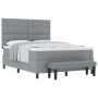 Cama con Box Spring con Colchón y Banco Gris Claro 160x200 cm Tela von , Betten und Lattenroste - Ref: Foro24-3344079, Preis:...