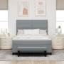 Cama con Box Spring con Colchón y Banco Gris Claro 160x200 cm Tela von , Betten und Lattenroste - Ref: Foro24-3344079, Preis:...