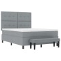 Cama con Box Spring con Colchón y Banco Gris Claro 160x200 cm Tela von , Betten und Lattenroste - Ref: Foro24-3344079, Preis:...