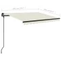 Toldo manual retráctil con postes crema 3x2,5 m de vidaXL, Toldos - Ref: Foro24-3070097, Precio: 304,92 €, Descuento: %