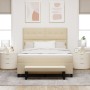 Cama con Box Spring con Colchón y Banco Crema 160x200 cm Tela von , Betten und Lattenroste - Ref: Foro24-3344084, Preis: 631,...