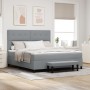 Cama de muelles con colchón y banco gris claro 180x200 cm tela by , Beds and slatted bases - Ref: Foro24-3344086, Price: 645,...