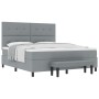 Cama de muelles con colchón y banco gris claro 180x200 cm tela by , Beds and slatted bases - Ref: Foro24-3344086, Price: 645,...
