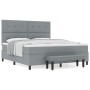 Cama de muelles con colchón y banco gris claro 180x200 cm tela by , Beds and slatted bases - Ref: Foro24-3344086, Price: 645,...