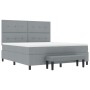 Cama de muelles con colchón y banco gris claro 180x200 cm tela by , Beds and slatted bases - Ref: Foro24-3344086, Price: 645,...
