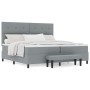 Cama con Muelles, Colchón y Banco Gris Claro 200x200 cm Tela by , Beds and slatted bases - Ref: Foro24-3344093, Price: 800,89...