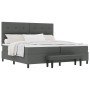 Cama con somier de con colchón y banco gris oscuro 200x200 cm tela von , Betten und Lattenroste - Ref: Foro24-3344094, Preis:...