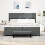Cama con somier de con colchón y banco gris oscuro 200x200 cm tela von , Betten und Lattenroste - Ref: Foro24-3344094, Preis:...
