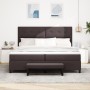 Cama con Box Spring con Colchón y Banco Marrón Oscuro 200x200 cm Tela von , Betten und Lattenroste - Ref: Foro24-3344096, Pre...