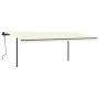 Automatic retractable awning with cream poles 6x3 m by vidaXL, Awnings - Ref: Foro24-3070207, Price: 693,51 €, Discount: %
