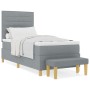 Cama con Somier con Colchón y Banco Gris Claro 90x200 cm Tela by , Beds and slatted bases - Ref: Foro24-3344191, Price: 373,9...