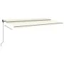 Automatic retractable awning with cream poles 6x3 m by vidaXL, Awnings - Ref: Foro24-3070207, Price: 693,51 €, Discount: %