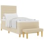 Cama con Somier con Colchón y Banco Crema 90x200 cm Tela by , Beds and slatted bases - Ref: Foro24-3344196, Price: 354,47 €, ...