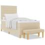 Cama con Somier con Colchón y Banco Crema 90x200 cm Tela by , Beds and slatted bases - Ref: Foro24-3344196, Price: 354,47 €, ...