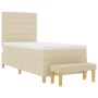 Cama con Somier con Colchón y Banco Crema 90x200 cm Tela by , Beds and slatted bases - Ref: Foro24-3344196, Price: 354,47 €, ...