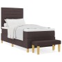 Cama con Sommier con Colchón y Banco Marrón Oscuro 100x200 cm Tela by , Beds and slatted bases - Ref: Foro24-3344201, Price: ...