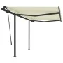 Toldo automático retráctil con postes color crema 3x2,5 m by vidaXL, Awnings - Ref: Foro24-3070107, Price: 409,33 €, Discount: %