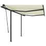 Toldo automático retráctil con postes color crema 3x2,5 m by vidaXL, Awnings - Ref: Foro24-3070107, Price: 441,14 €, Discount: %