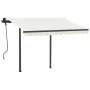 Toldo automático retráctil con postes color crema 3x2,5 m by vidaXL, Awnings - Ref: Foro24-3070107, Price: 409,33 €, Discount: %