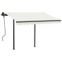 Toldo automático retráctil con postes color crema 3x2,5 m by vidaXL, Awnings - Ref: Foro24-3070107, Price: 441,14 €, Discount: %