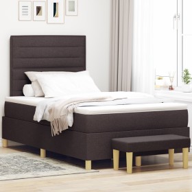 Cama Box Spring con Colchón y Banco Marrón Oscuro 120x200 cm Tela by , Beds and slatted bases - Ref: Foro24-3344215, Price: 4...