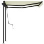 Automatische ausfahrbare Markise mit cremefarbenen Pfosten, 3x2,5 m. von vidaXL, Markisen - Ref: Foro24-3070107, Preis: 441,1...