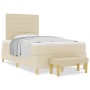 Cama de Somier con Colchón y Banco Crema 120x200 cm Tela von , Betten und Lattenroste - Ref: Foro24-3344217, Preis: 460,37 €,...
