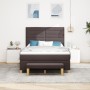 Cama de Resortes con Colchón y Banco Marrón Oscuro 140x190 cm Tela by , Beds and slatted bases - Ref: Foro24-3344222, Price: ...