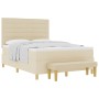 Cama con Base de Muelles con Colchón y Banco Crema 140x190 cm Tela de , Camas y somieres - Ref: Foro24-3344224, Precio: 535,9...