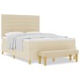 Cama con Base de Muelles con Colchón y Banco Crema 140x190 cm Tela de , Camas y somieres - Ref: Foro24-3344224, Precio: 535,9...