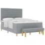 Cama Box Spring con Colchón y Banco Gris Claro 140x200 cm Tela by , Beds and slatted bases - Ref: Foro24-3344226, Price: 540,...
