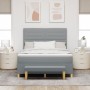 Cama Box Spring con Colchón y Banco Gris Claro 140x200 cm Tela by , Beds and slatted bases - Ref: Foro24-3344226, Price: 540,...