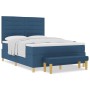 Cama con somier con colchón y banco azul 160x200 cm de tela de , Camas y somieres - Ref: Foro24-3344239, Precio: 599,63 €, De...
