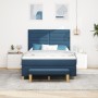 Cama con somier con colchón y banco azul 160x200 cm de tela de , Camas y somieres - Ref: Foro24-3344239, Precio: 599,63 €, De...