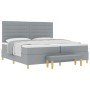Cama Box Spring con colchón y banco Gris Claro 200x200 cm Tela by , Beds and slatted bases - Ref: Foro24-3344247, Price: 748,...