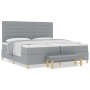 Cama Box Spring con colchón y banco Gris Claro 200x200 cm Tela by , Beds and slatted bases - Ref: Foro24-3344247, Price: 748,...
