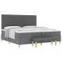 Cama con somier con colchón y banco gris oscuro 200x200 cm de tela de , Camas y somieres - Ref: Foro24-3344248, Precio: 746,95 €