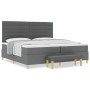 Cama con somier con colchón y banco gris oscuro 200x200 cm de tela de , Camas y somieres - Ref: Foro24-3344248, Precio: 746,95 €