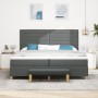 Cama con somier con colchón y banco gris oscuro 200x200 cm de tela von , Betten und Lattenroste - Ref: Foro24-3344248, Preis:...