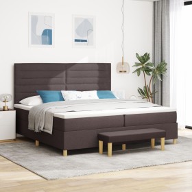 Cama Box Spring con Colchón y Banco Marrón Oscuro 200x200 cm Tela von , Betten und Lattenroste - Ref: Foro24-3344250, Preis: ...