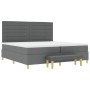 Cama con somier con colchón y banco gris oscuro 200x200 cm de tela von , Betten und Lattenroste - Ref: Foro24-3344248, Preis:...