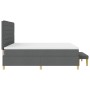 Cama con somier con colchón y banco gris oscuro 200x200 cm de tela de , Camas y somieres - Ref: Foro24-3344248, Precio: 746,95 €
