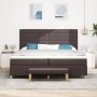 Cama Box Spring con Colchón y Banco Marrón Oscuro 200x200 cm Tela von , Betten und Lattenroste - Ref: Foro24-3344250, Preis: ...
