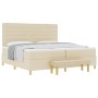 Cama con somier y colchón con banco Crema 200x200 cm Tela by , Beds and slatted bases - Ref: Foro24-3344252, Price: 728,47 €,...