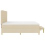 Cama con somier y colchón con banco Crema 200x200 cm Tela by , Beds and slatted bases - Ref: Foro24-3344252, Price: 728,47 €,...