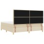 Cama con somier y colchón con banco Crema 200x200 cm Tela by , Beds and slatted bases - Ref: Foro24-3344252, Price: 728,47 €,...