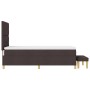 Cama Box Spring con colchón y banco Marrón Oscuro 90x200 cm Tela de , Camas y somieres - Ref: Foro24-3344271, Precio: 383,70 €