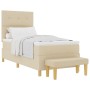 Cama Box Spring con colchón y banco Crema 90x200 cm Tela by , Beds and slatted bases - Ref: Foro24-3344273, Price: 351,82 €, ...