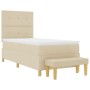 Cama Box Spring con colchón y banco Crema 90x200 cm Tela by , Beds and slatted bases - Ref: Foro24-3344273, Price: 351,82 €, ...