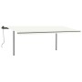 Retractable manual awning with cream-colored posts, 3.5x2.5 m. by vidaXL, Awnings - Ref: Foro24-3070117, Price: 324,50 €, Dis...
